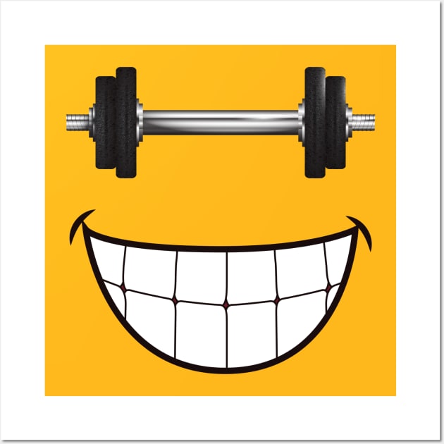 Bodybuilding, fitness, gym, weight lifting smile Wall Art by Sam D